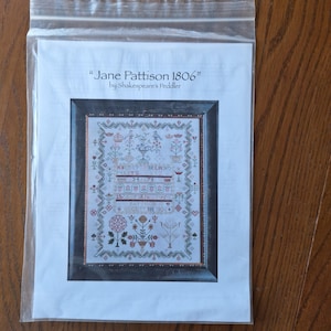 Jane Pattison 1806, sampler counted cross stitch pattern, by Shakespeare&#39;s Peddler