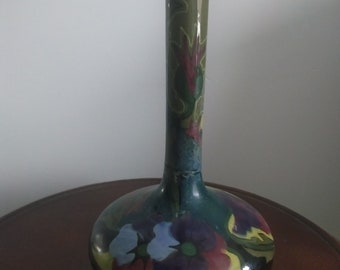 Gouda, Vintage Dutch Pottery, vase, Zuid Holland, Plateel, damaged, high glaze