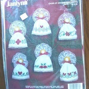 Christmas Ornaments Cross Stitch kits, Janlynn, Mini stockings, banner ornaments, choir of angels, sealed, your choice