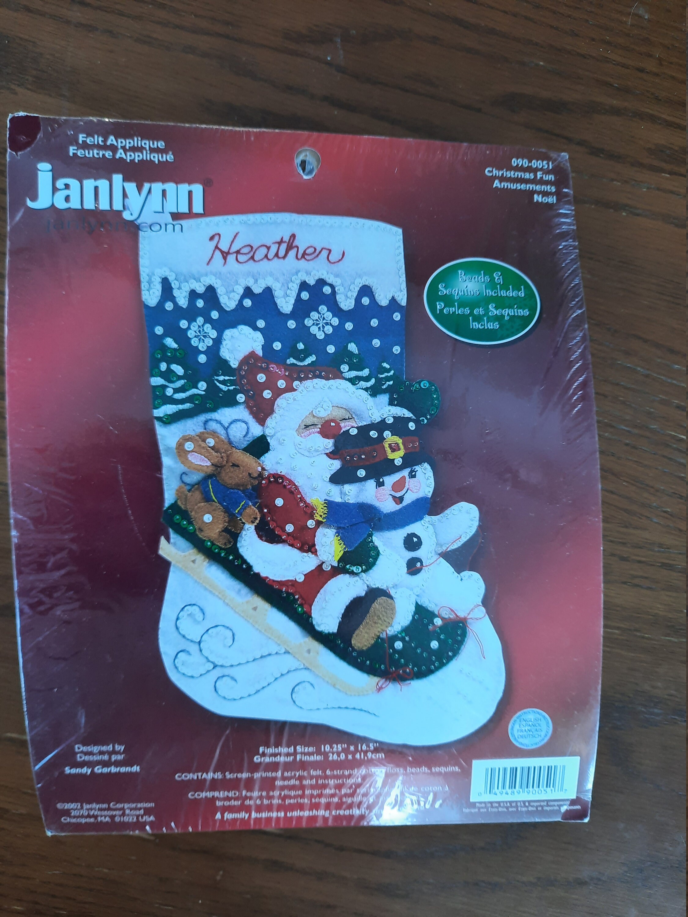 Janlynn 10 x 16.5 Christmas Fun Felt Stocking Kit