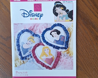 Vintage Disney Princess Cross Stitch in Pink Frame - Etsy
