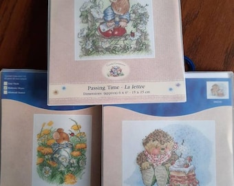 CLEARANCE Country Companions counted cross stitch kit, DMC, embroidery kit, choice, Hide and Seek, Passing Time, Lets Celebrate