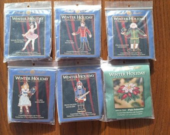 Mill Hill Christmas counted cross stitch kits, choice, Nutcracker Ballet, Pink Ppoinsettia