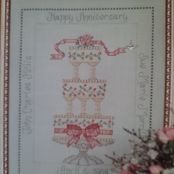 Happy Anniversary, Sue Hillis Charming Collection, counted cross stitch chart with charm, L160, vintage