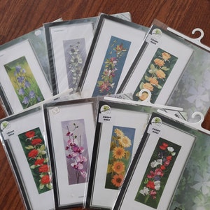 Bloem panelen, John Clayton getelde kruissteek grafieken, Heritage Stitchcraft, keuze, Harebell, Sea Holly, Kamperfoelie, Rozen, Orchidee, Sweet Pea,