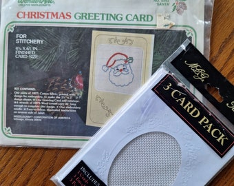 Cartes de voeux de Noël, kit de point de croix compté et ébauches