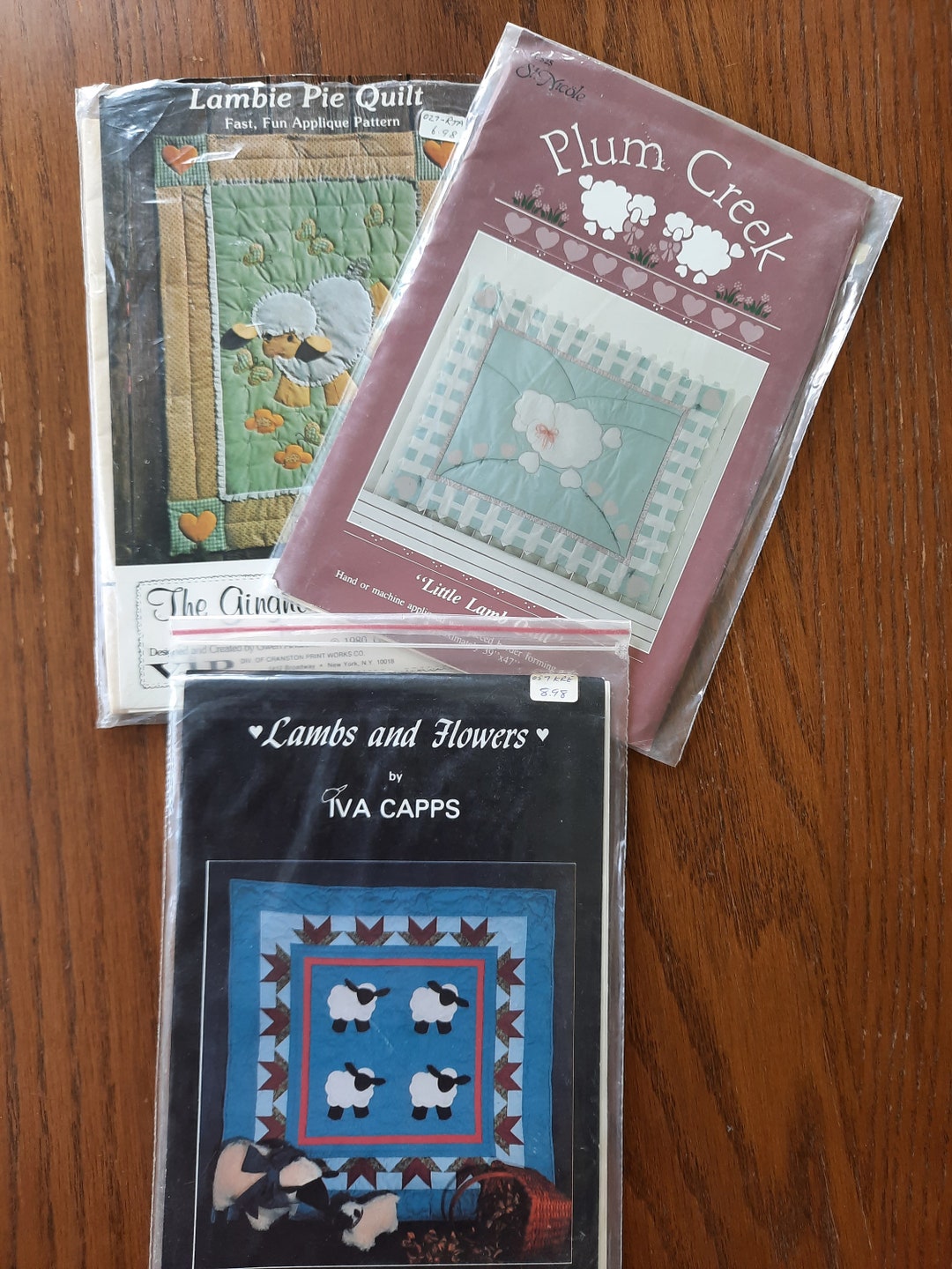 Lamb Baby Quilt Patterns, Applique, Choice, Lambie Pie, Gingham Goose