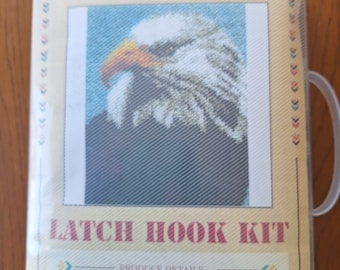 Eagle Latch Hook Kit, vintage, started