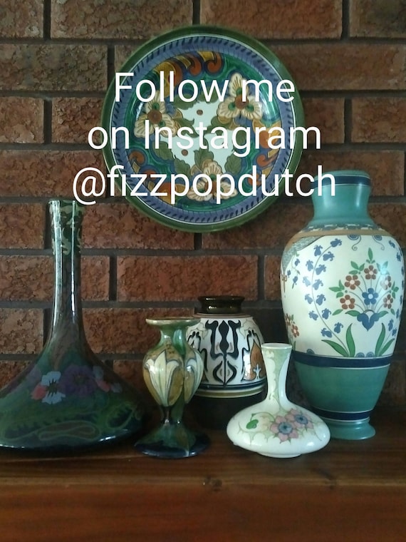 Gouda, Dutch Pottery, Vintage, Flora Gouda Plateel Holland