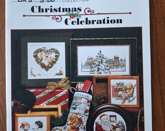 Colecciones de patrones de punto de cruz contados navideños, Recuerdos navideños, Celebración navideña, Una Navidad con bastones de caramelo