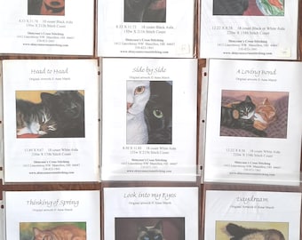 More cats, Shiny Sun counted cross stitch patterns, Shinysun&#39;s Cross Stitching, Siamese, ginger, Halloween