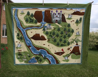 Castle play blanket with a cuddly side