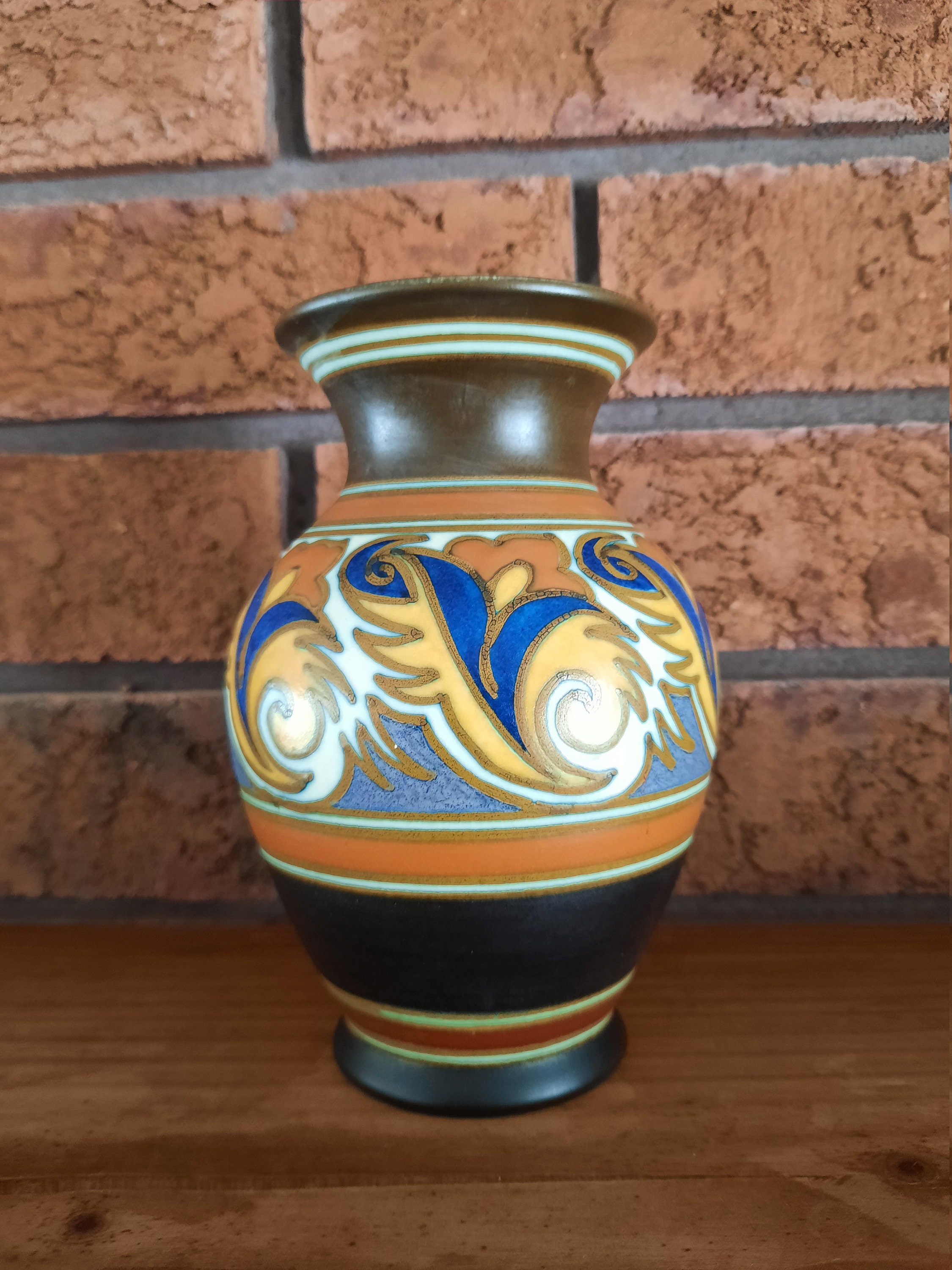 ビンテージgouda pottery Holland flower base ビンテージgouda