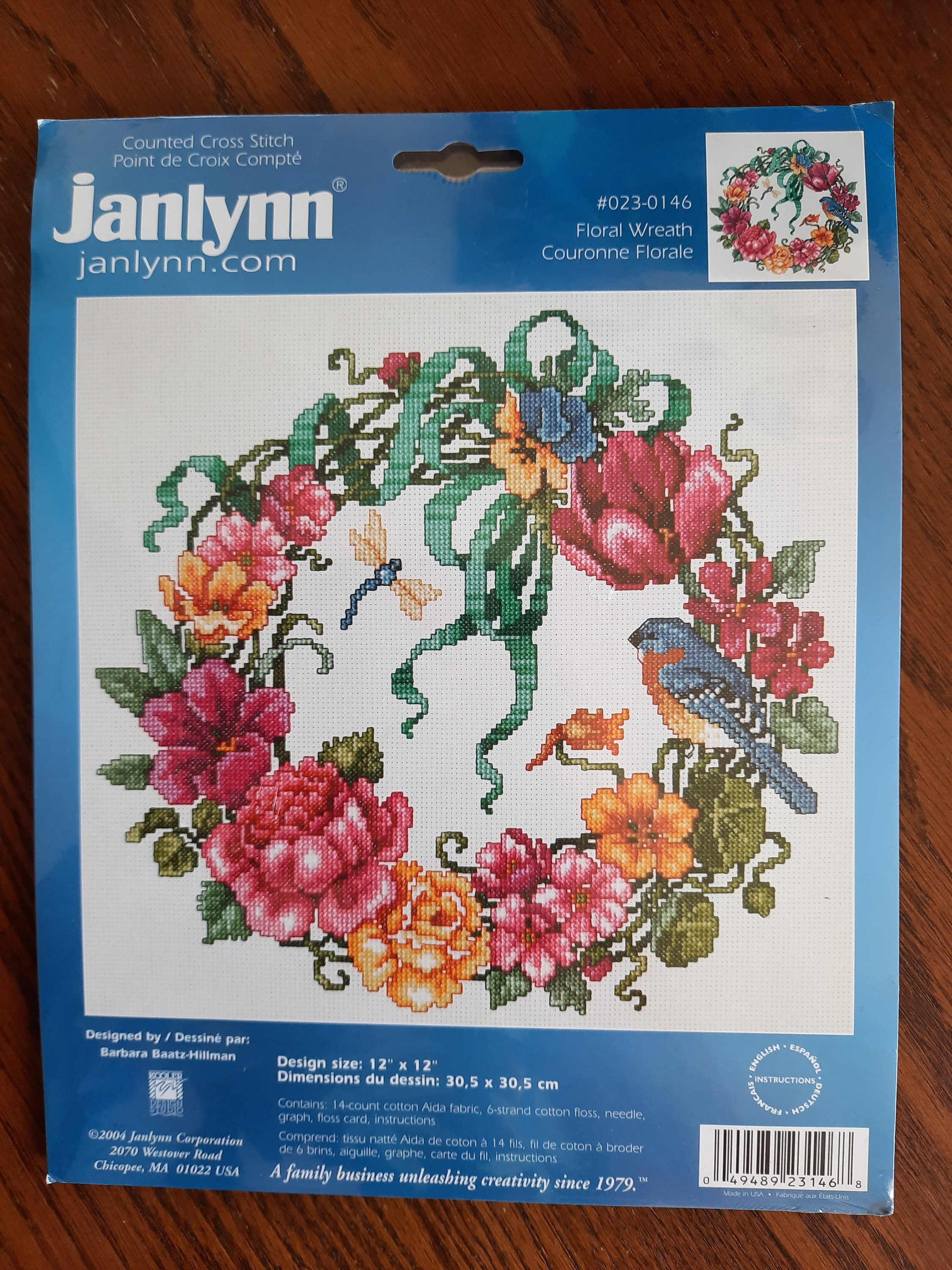 リース クロスステッチ キット、Janlynn、Choice、花のリース