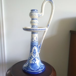 Gouda, candlestick, Vintage Dutch Pottery, old Holland, plateelbakkerij,  Zuid Holland, 1924, damaged