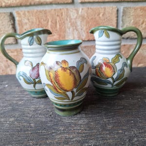 Irene, Gouda, Vintage Dutch Pottery, Zuid-Holland Factory, decorated with tulips