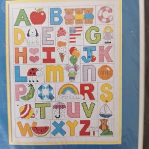 Colorful ABC&#39;s, counted cross stitch kit, vintage, Dimensions 3641