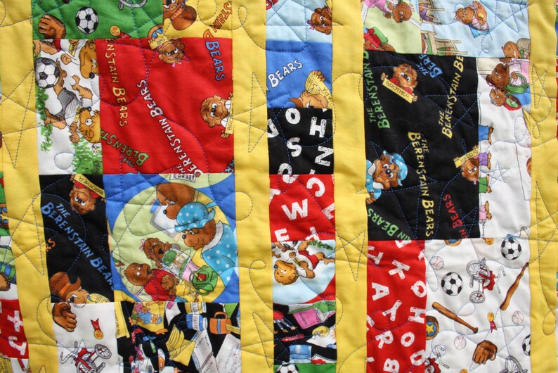 Twin quilt Berenstain Bears fabric Twenty Bears Etsy