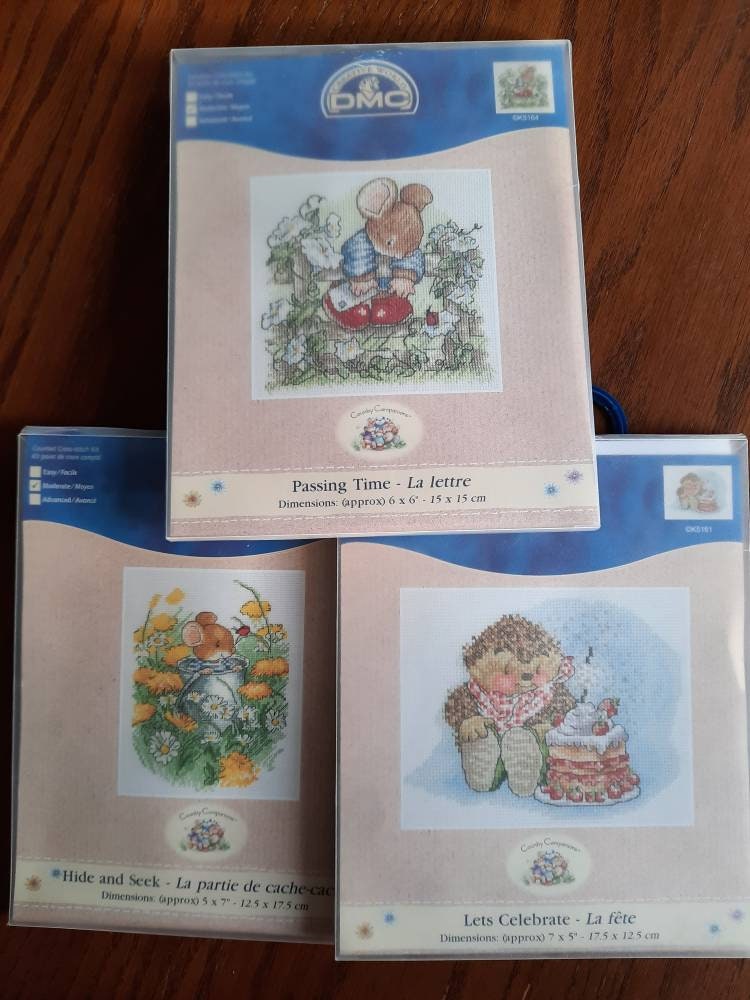 Country Companions Counted Cross Stitch Kit, DMC, Embroidery Kit, Choice,  Hide and Seek, Passing Time, Lets Celebrate -  Finland