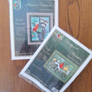 Backyard Beauties, Raccoon Christmas, Kustom Krafts, Dyan Allaire, Vintage, Cross Stitch, Counted Cross Stitch, choice