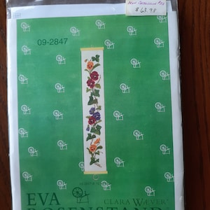 Bell Pull, Counted cross stitch kit and partial kit, choice, Eva Rosenstand, Clara Wæver. Pansy, Permin of Copehagen, Flowers in a Row,Roses