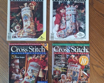Vintage Cross Stitch Magazine, Christmas issue, July August, Christmas stocking, Pattern, counted cross stitch, Better Homes and Gardens