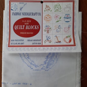 Stickerei Baby Quilt Blöcke, Fairway Needlecraft, 12 Blöcke, Auswahl, Kreuzstichbilder, Kinderreime
