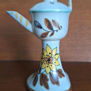 Gouda, oil lamp Dutch Pottery, vintage, plateelbakkerij,  Zuid Holland, c1951, mcm
