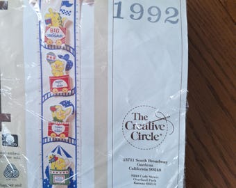 Roller Coaster Growth Chart crewel borduurpakket, borduurnaald, vintage, Creative Circle 1992
