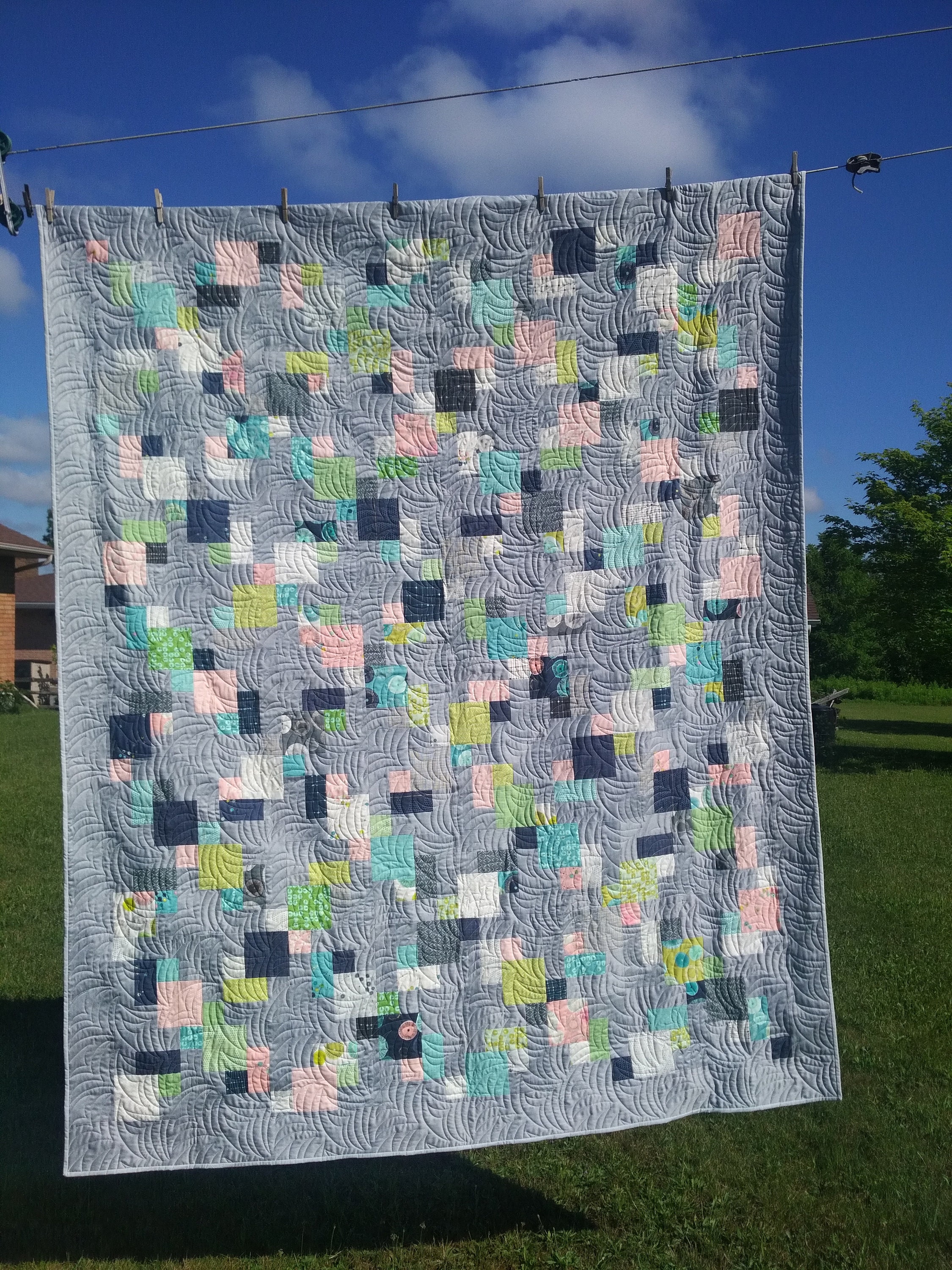 Twin Quilt Dance in Paris Zen Chic grey pink Etsy