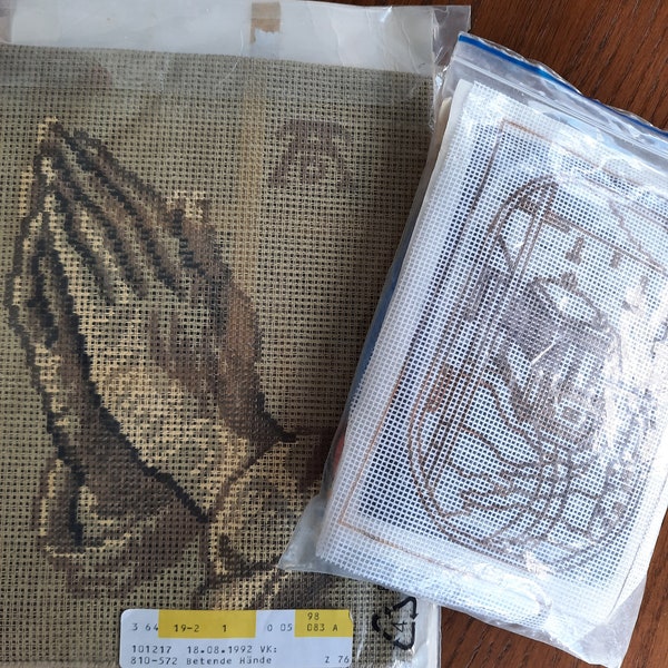 Needlepoint kits, vintage, choice, Praying Hands, Betende Hande, 810-572, Cable Car, San Francisco