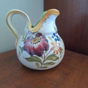 Gouda, Dutch Pottery, vintage, BERTINO, plateelbakkerij,  Royal Zuid Holland, c1950, medium jug, mcm