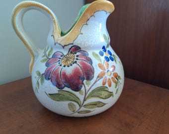 Gouda, cerâmica holandesa, vintage, BERTINO, plateelbakkerij, Royal Zuid Holland, c1950, jarro médio, mcm