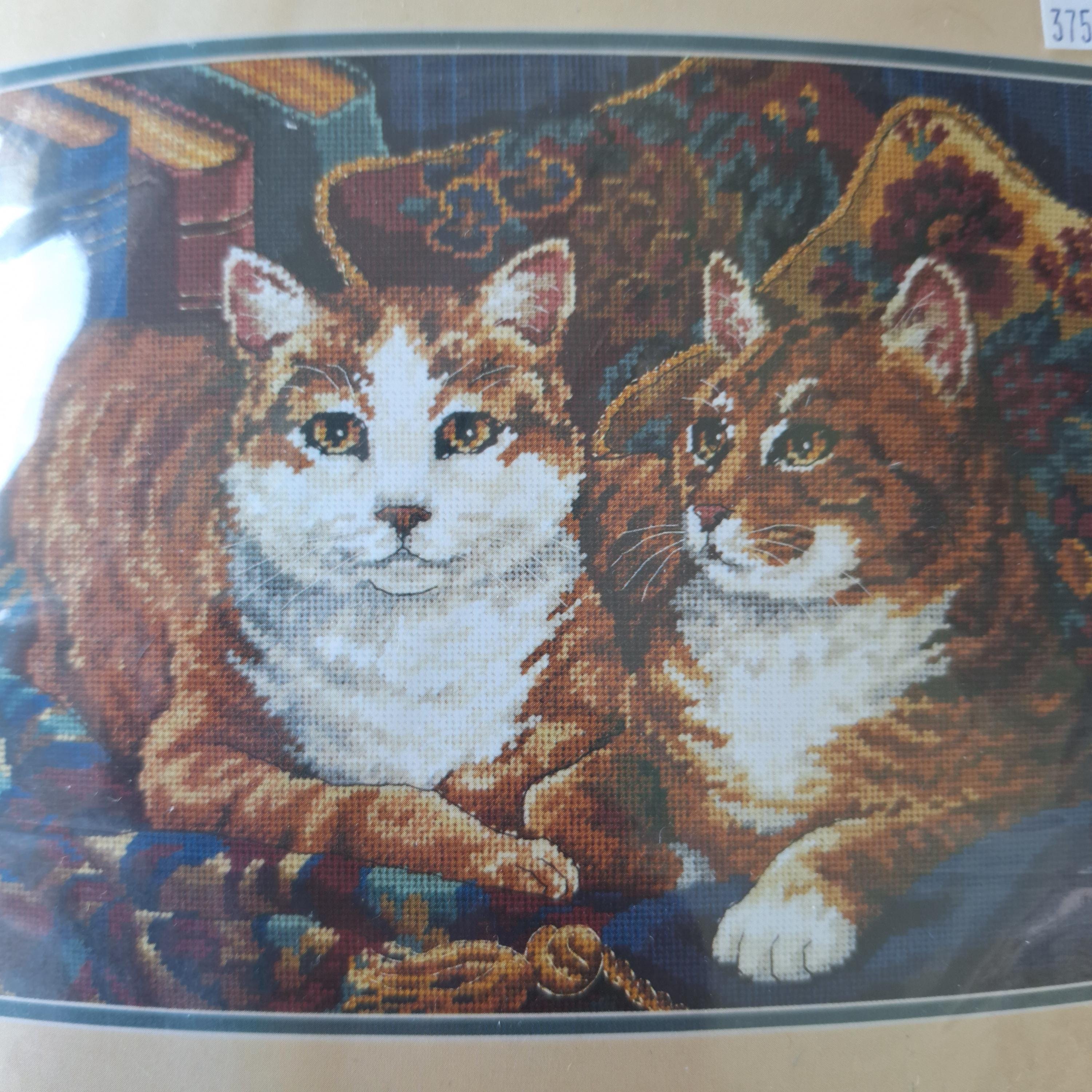 Elegant Cats Needlepoint Kit, Dimensions 2454, Sealed, Marilee