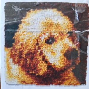 Puppy Love Latch Hook Kit, vintage, WonderArt, 426132, pillow top
