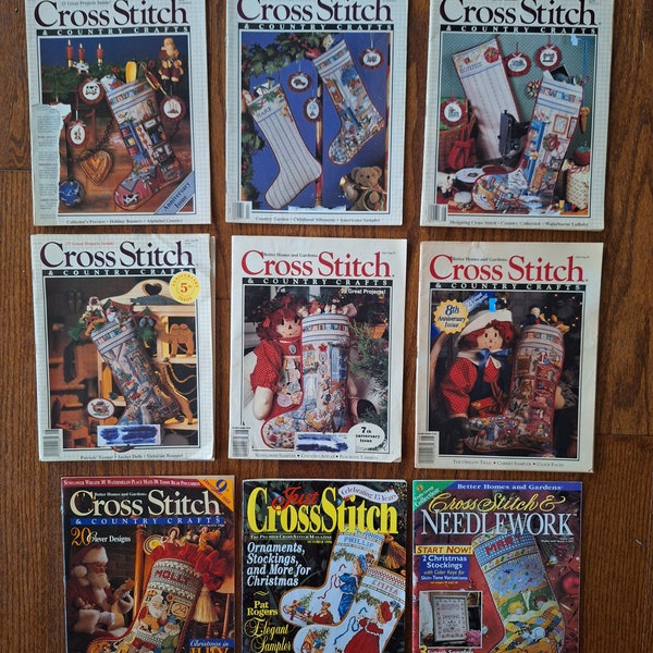 Vintage Cross Stitch Magazine, Christmas issue, July August, Christmas stocking, Pattern, counted cross stitch, Better Homes and Gardens