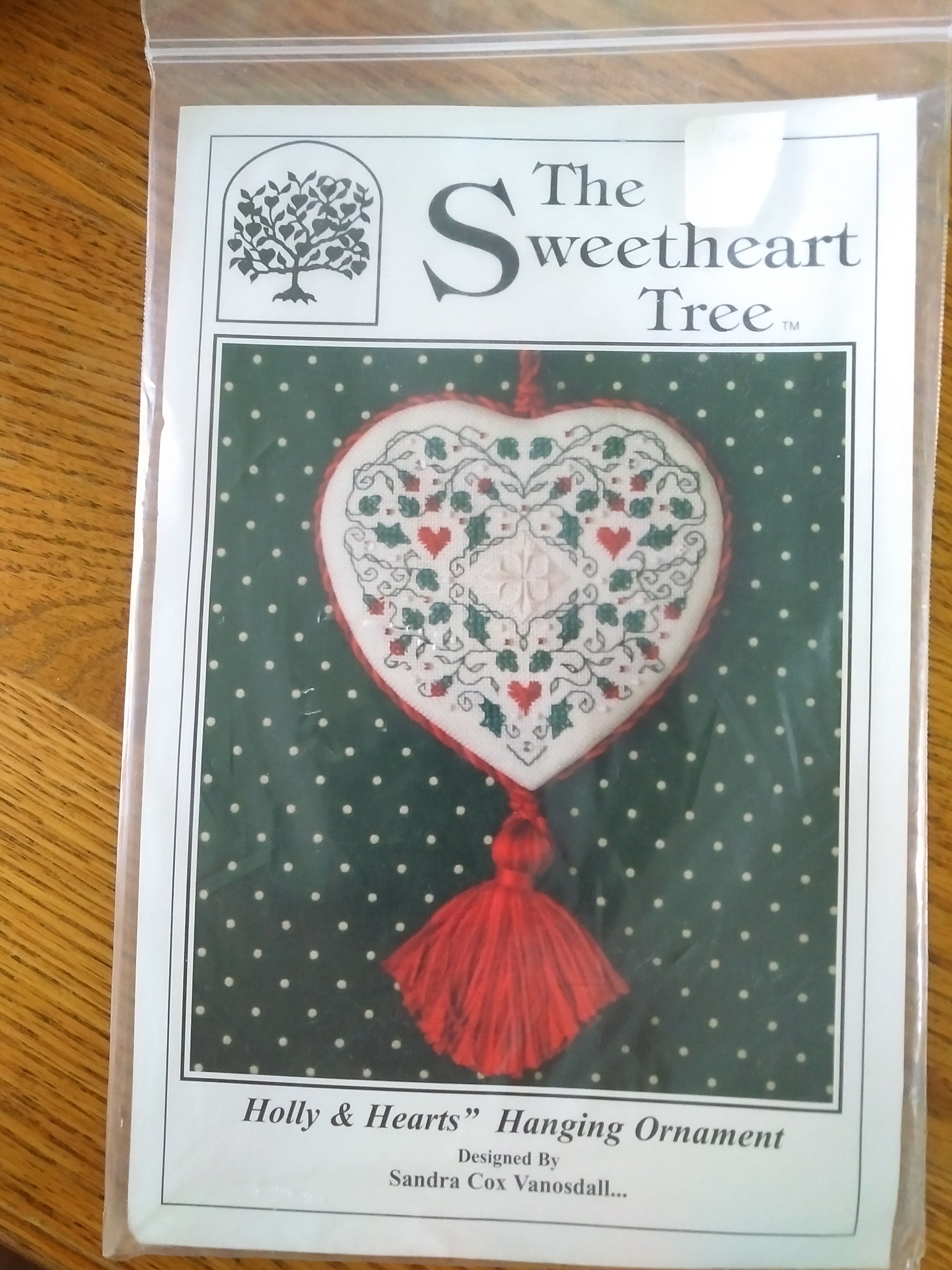 The Sweetheart Tree Counted cross stitch kit Holly and Hearts | Etsy