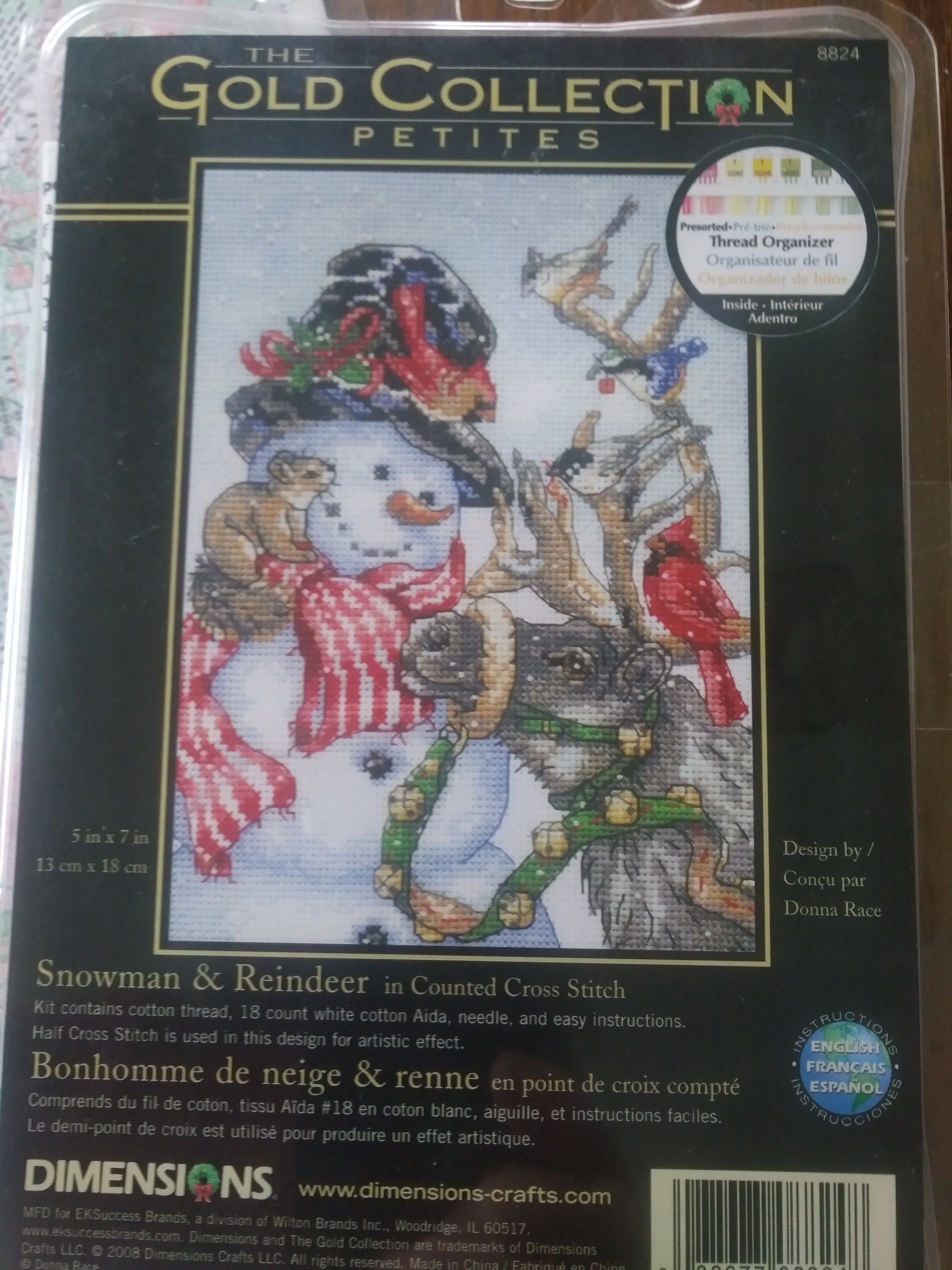 Dimensions Snowman & Reindeer Gold Petite Counted Cross Stitch Kit 