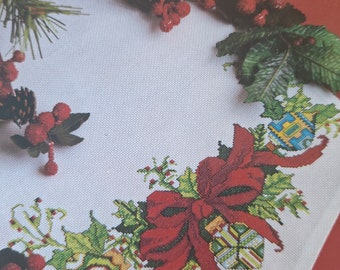 Old Fashioned Ornaments, Tablerunner, Christmas counted cross stitch kit, Something Special 50612, DIY Table Decor, repackaged