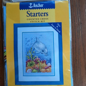 Beginner counted cross stitch kits, Anchor, Starters, embroidery kit, needlepoint, vintage, easy counted cross stitch