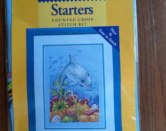 Beginner counted cross stitch kits, Anchor, Starters, embroidery kit, needlepoint, vintage, easy counted cross stitch