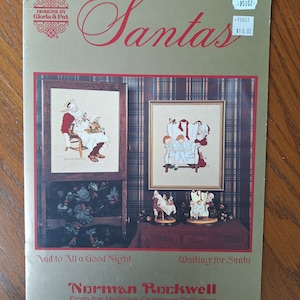 Norman Rockwell Santa counted cross stitch pattern, Gloria & Pat, Hallmark Christmas Collection