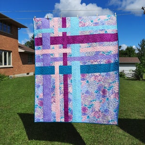 Woven puzzle, lap quilt, floral and exotic, one of a kind, OOAK, pattern available