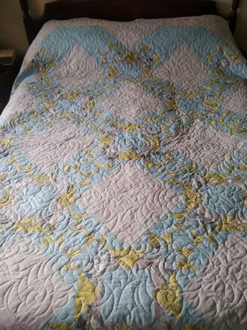 CLEARANCE King Quilt Queen Quilt Bed Quilt Pale Blue Etsy