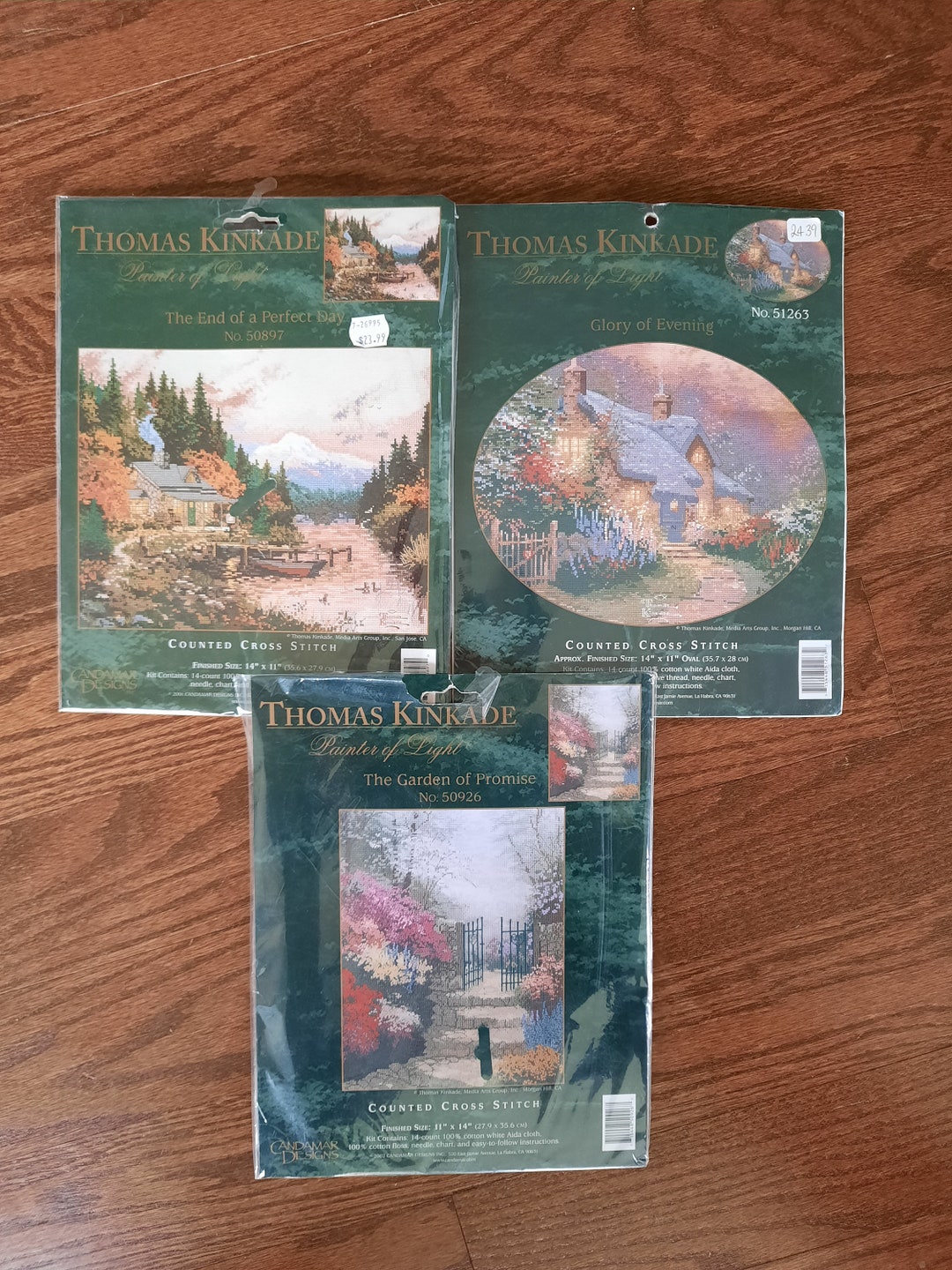 Thomas Kinkade Counted Cross Stitch Kits, Candamar Designs, Choice, End
