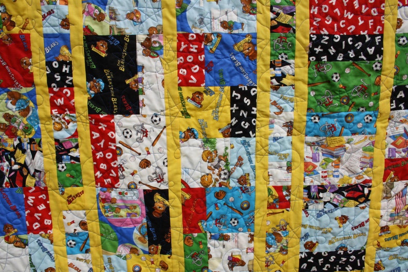 Twin quilt Berenstain Bears fabric Twenty Bears Etsy