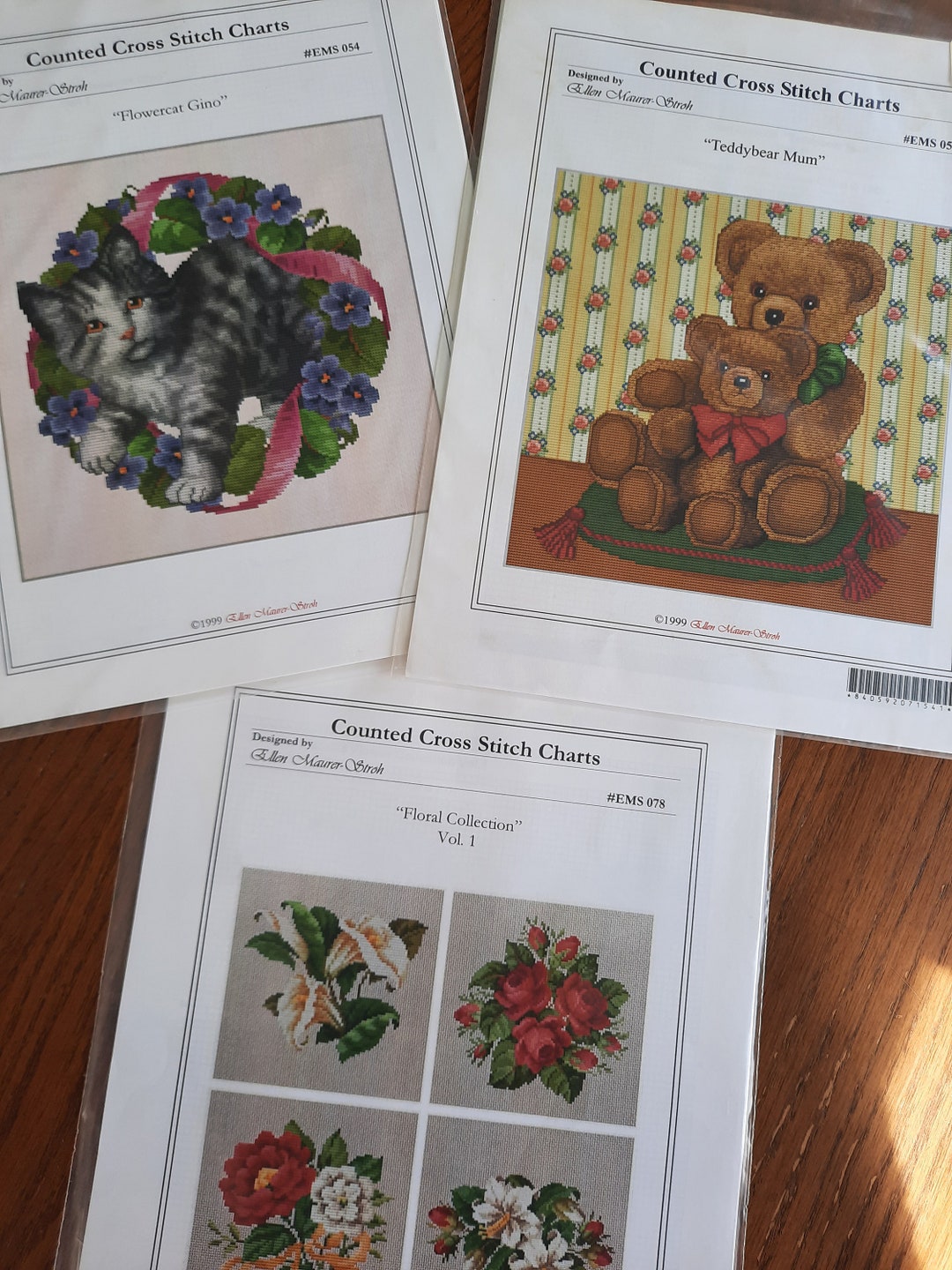 Ellen Maurer Stroh Counted Cross Stitch Patterns, Choice, Floral