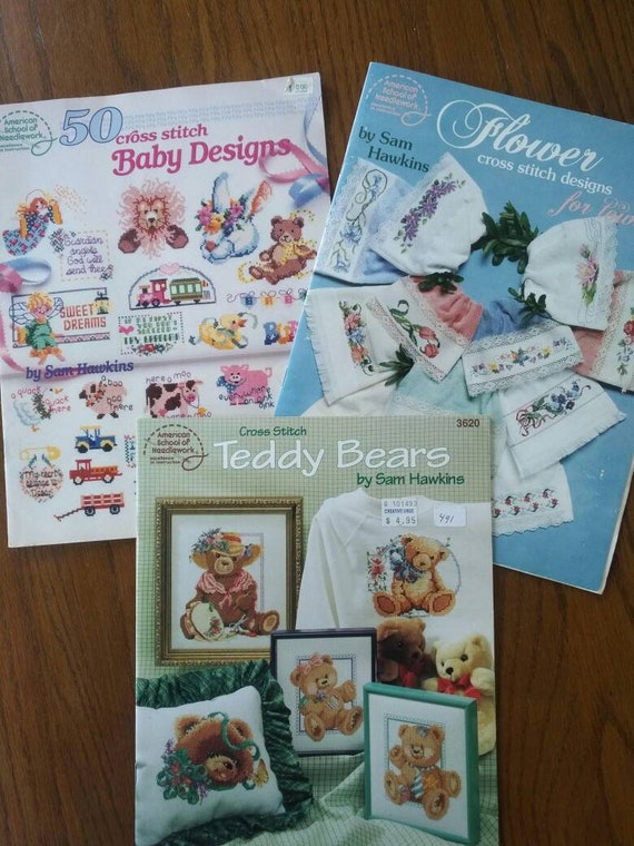 Vintage Cross Stitch Pattern Sam Hawkins Baby Designs Etsy