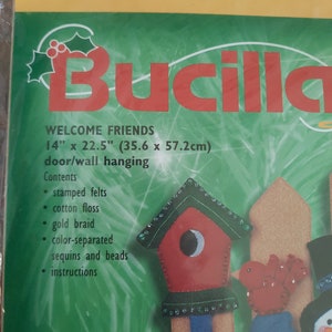 CLEARANCE Bucilla Felt Applique Door or wall hanging, Welcome Friends, snowman, 84272 image 5