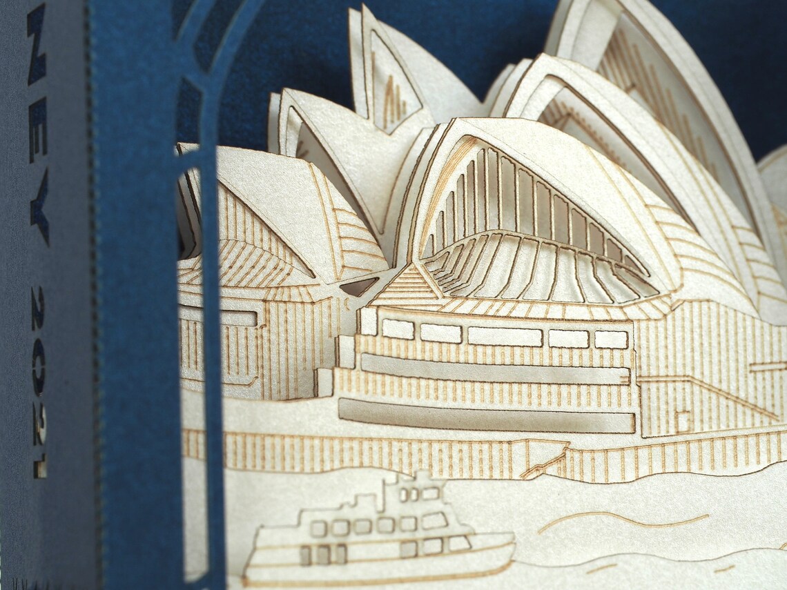 Australia Sydney Opera House Paper popup miniature. Australian Etsy
